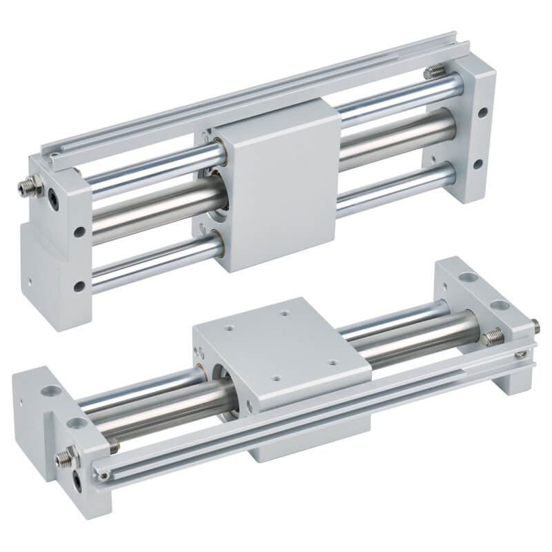 Magnetically coupled rodless cylinder